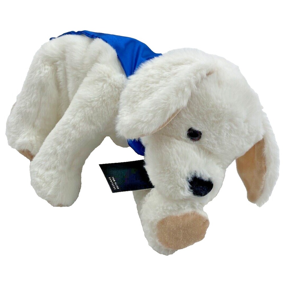 White Plush Super Soft Puppy NEW with TAGS Tactile Braille Inside Ear 16"x8"x6" - Picture 2 of 15
